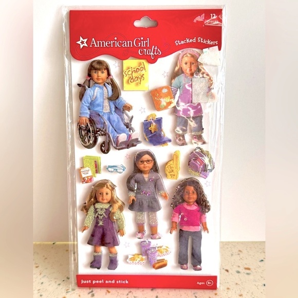 American Girl Doll Crafts Peel and Stick‎ Stacked Stickers 12 Pieces - Picture 2 of 3